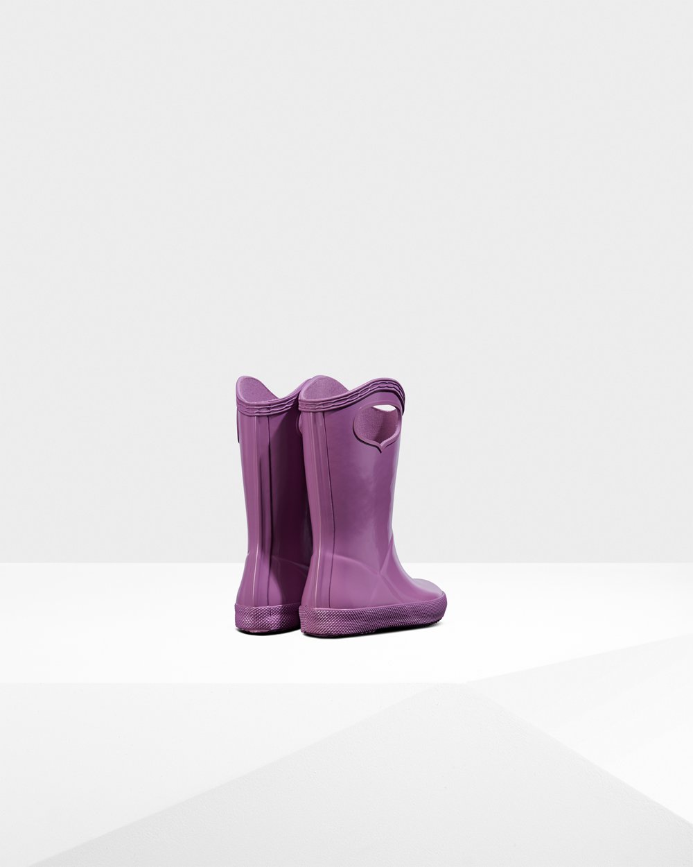 Kids Rain Boots - Hunter Original First Classic Grab Handle Gloss (73UWFLNHG) - Purple